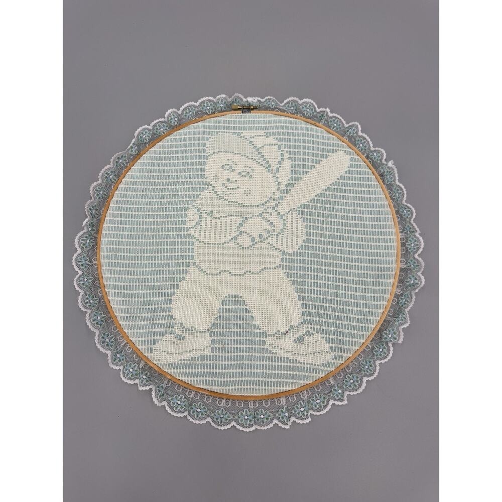 Vintage Cabbage Patch Doll Baseball Thread Weaving Art Decor